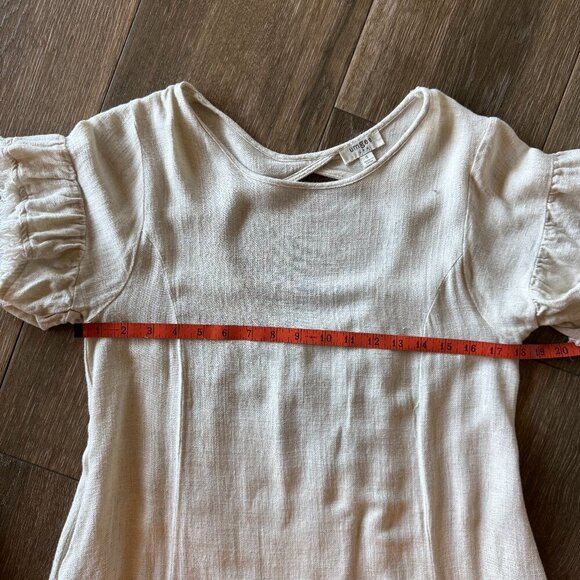 Umgee A-Line oatmeal short sleeve raw edge dress size small - Picture 5 of 9
